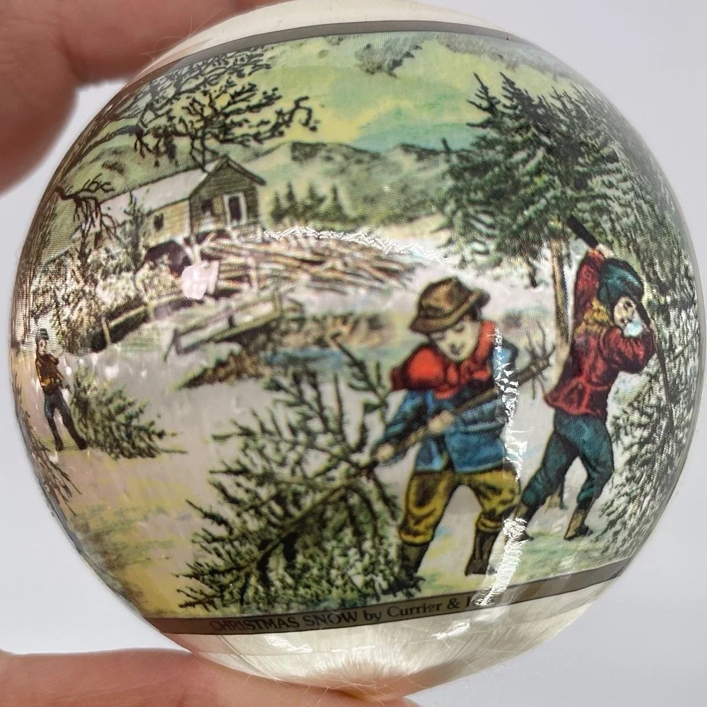 VTG Decorations Of Distinction 2 Holiday Ornaments Christmas‎ Winter Scenes Snow